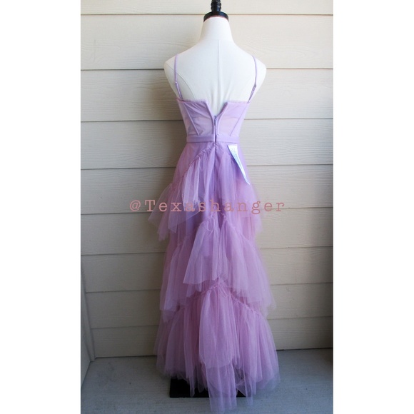 NWT BCBGMaxAzaria Oly Corset Tulle Gown Size 0 Orchid - Picture 16 of 16